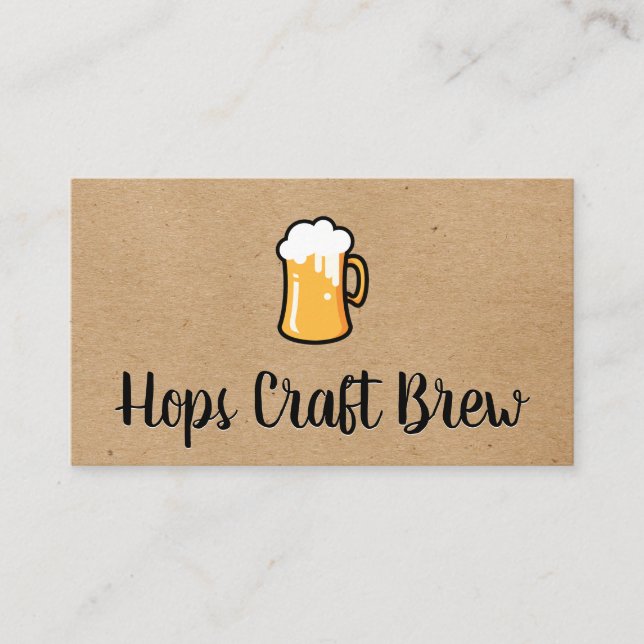Mug of Frothy Beer | Natural Brown Background Business Card (Front)