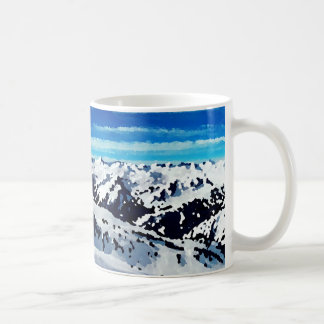 Mug painting top mountain snows