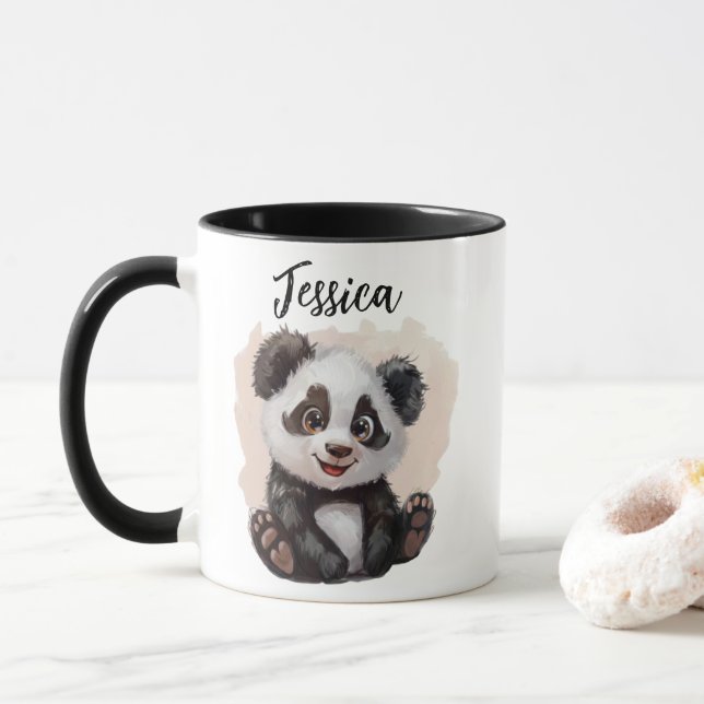 Mug Panda Personnalisé – Custom Panda Coffee Mug  (With Donut)