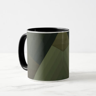 Mug, Patchwork, combined, olive, green, striped Mug