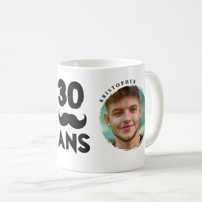 Mug personalized 30th anniversary 2 photos preno (Front Right)