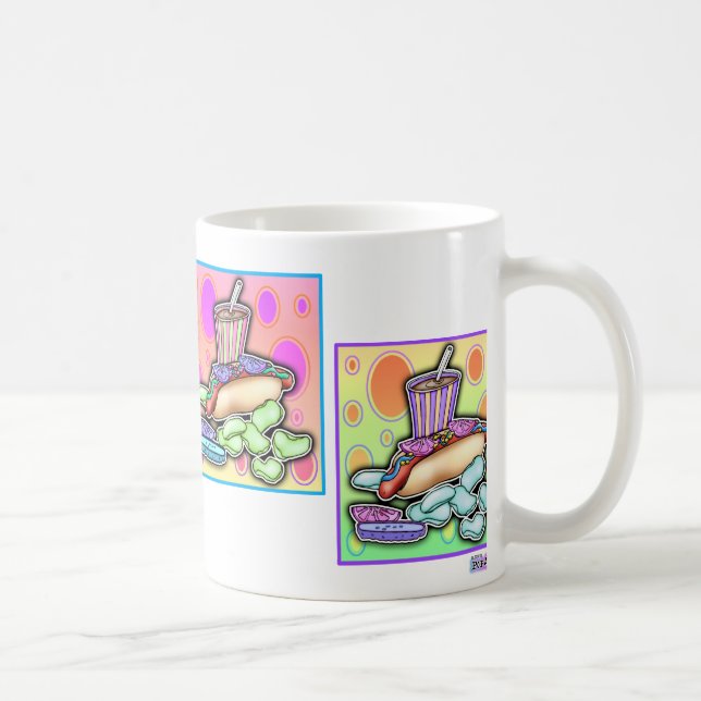 Mug - Pop Art Hot Dog with Chips and a Drink (Right)