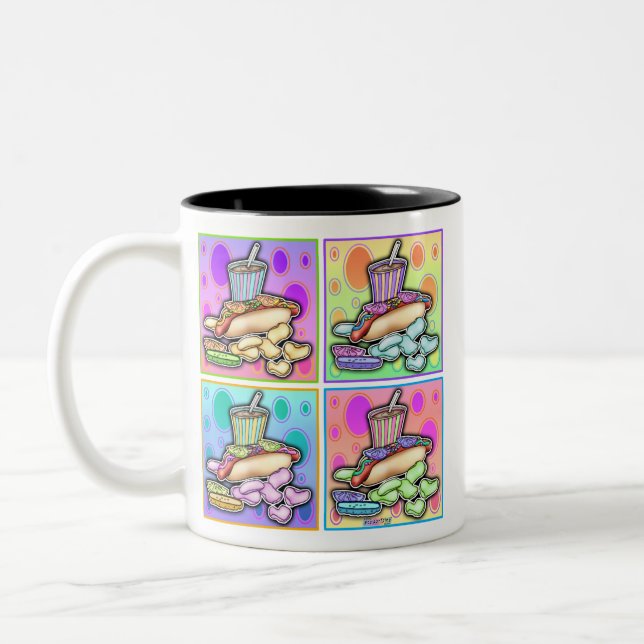 Mug - Pop Art Hot Dog with Chips and a Drink (Left)