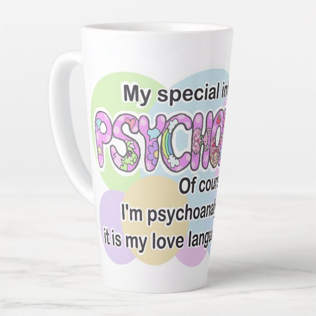 Mug, Psychology Love Language (ADHD, Autistic) Latte Mug (Left Angle)