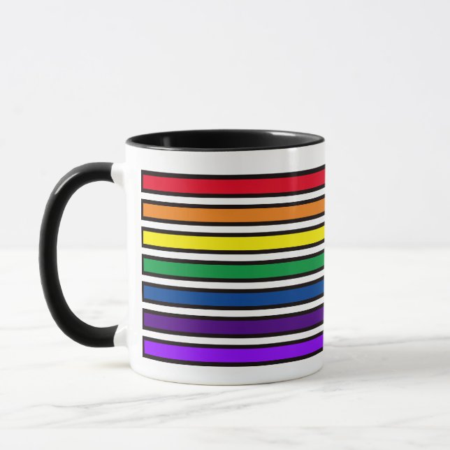 Mug - Rainbow Coloured Bars (Left)