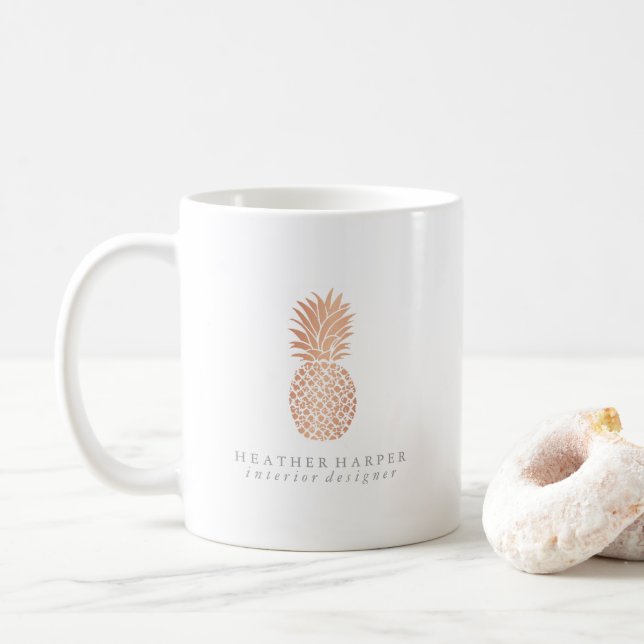 Mug - Rose Gold Pineapple (With Donut)
