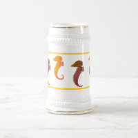 Mug - Seahorses in Brown and Orange