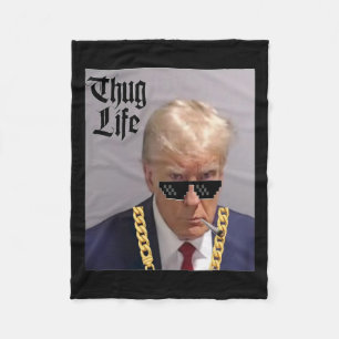 Mug Shot - Donald Trump Mug Shot -thug Life -thug Fleece Blanket