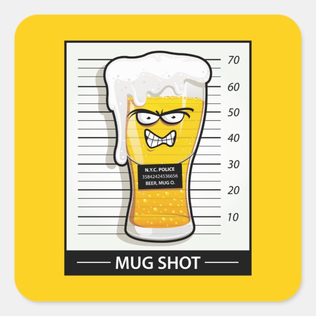 Mug Shot Square Sticker (Front)
