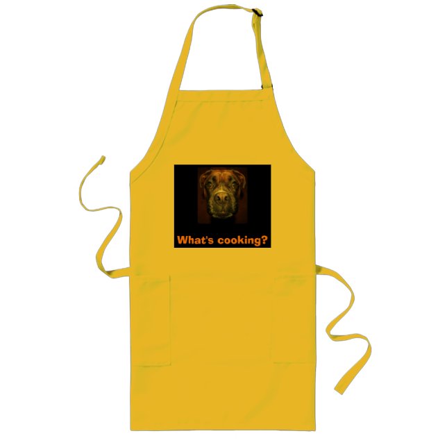 Mug Shot, What's cooking? Long Apron (Front)