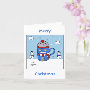 Mug Snowman Accessories Shop Christmas Card