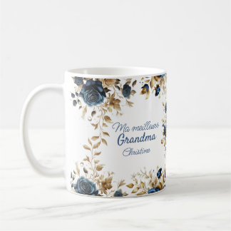 Mug Thanks blue flowers