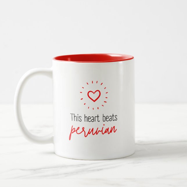 Mug: This heart beats peruvian Two-Tone Coffee Mug (Left)