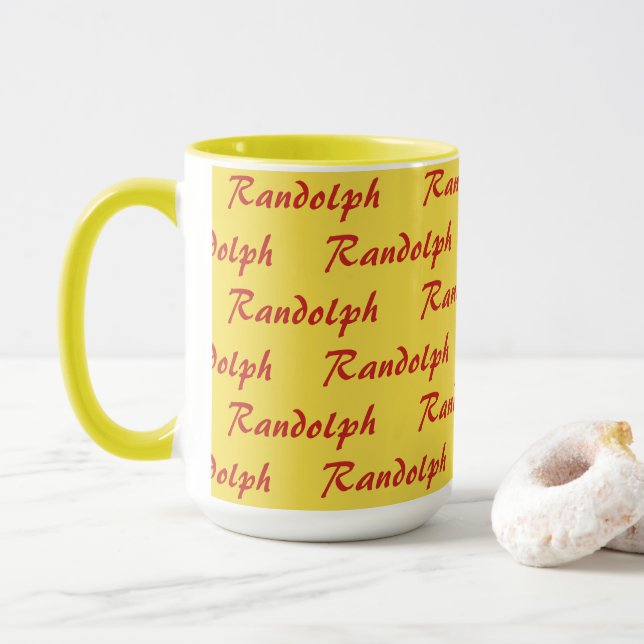 Mug - Tiled Name in Script (With Donut)