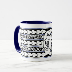 Mug Tribal Ethnic Blue Marine