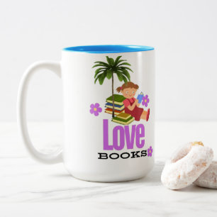 Mug  Two-Tone Mug Love books 