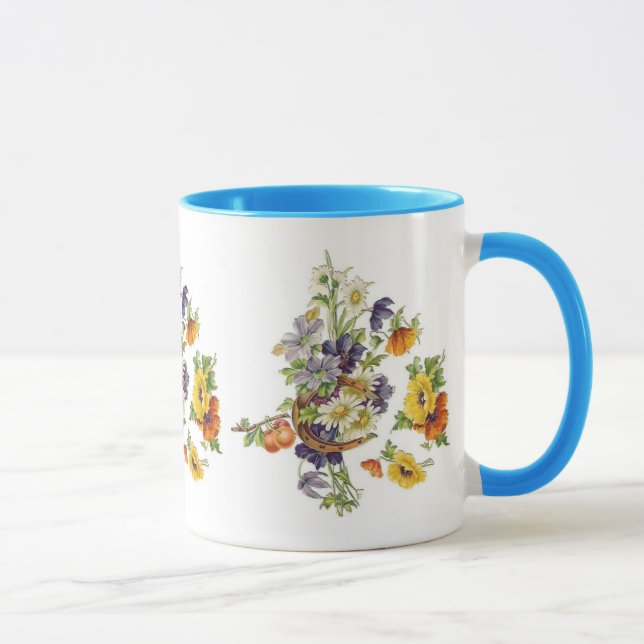 Mug Vintage Floral Bouquet Horse Shoe (Right)