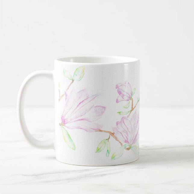 Mug Watercolor Magnolias (Left)