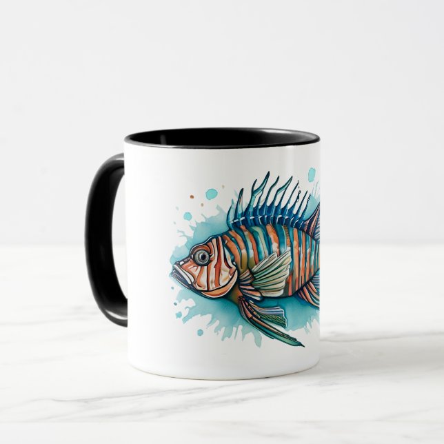 Mug - Watercolor Series: Lionfish (Front Left)