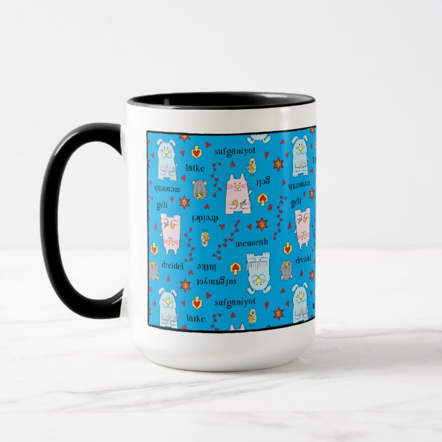 Mug "Whimsical Hanukkah Pets" (Left)