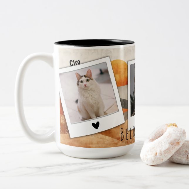  Mug with 3 photos and customisable text (With Donut)