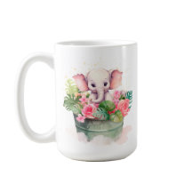 Mug with a cute elephant and the inscription