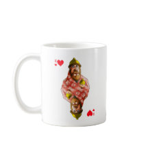 Mug with a figure of the card king of hearts