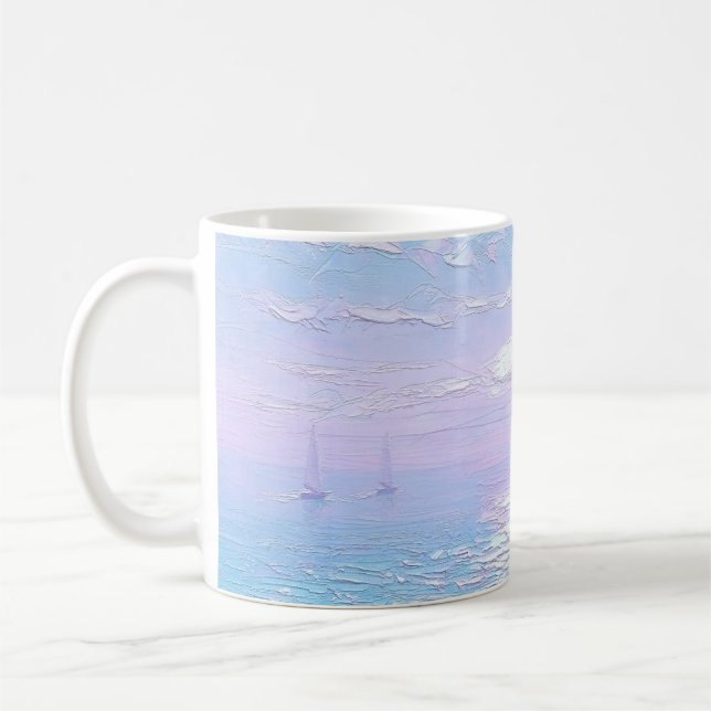 Mug with a seascape print (Left)