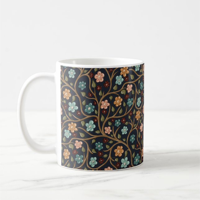 Mug With Branches and Flowers (Left)