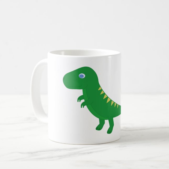 Mug with cartoon T-Rex (Front Left)