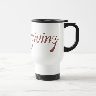 Mug with cartoon Thanksgiving turkey