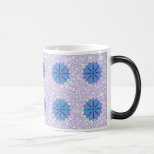 MUG WITH COOL BLUE FLOWER ART
