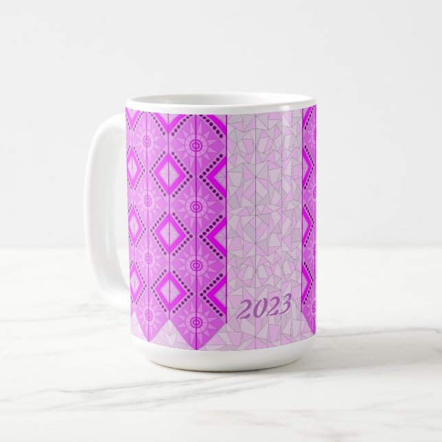 MUG WITH COOL PURPLE MIX ART 2023 (Front Left)