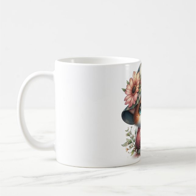 Mug with Cute Cat Illustration – For Feline Lovers (Left)