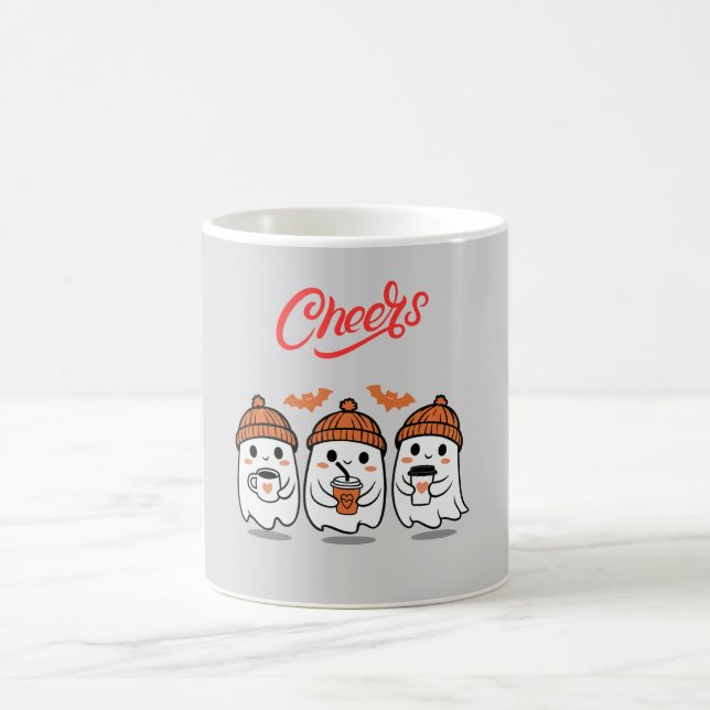 Mug with Cute Ghost Designs: Magic in Every Sip! (Center)