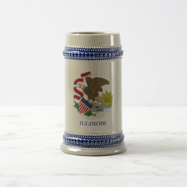 Mug with Flag of Illinois State -USA (Center)