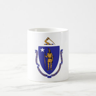Mug with Flag of Massachusetts State - USA