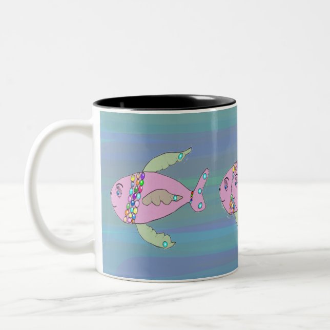 Mug with Hand Drawn Fish (Left)