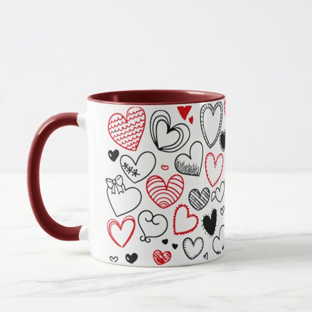 Mug with hearts as a gift for mum (Left)