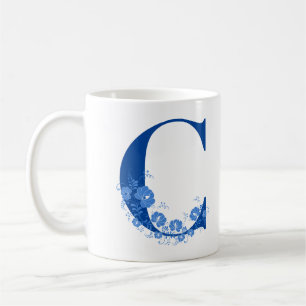 Mug With Monogram Floral Letter C