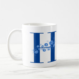 Mug With Monogram Floral Letter H