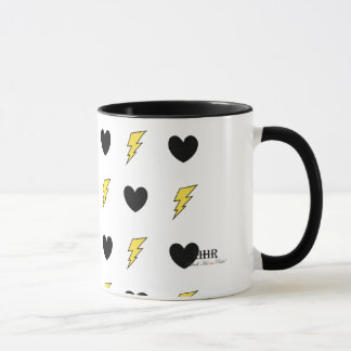 Mug with original art "Hearts and Bolts"