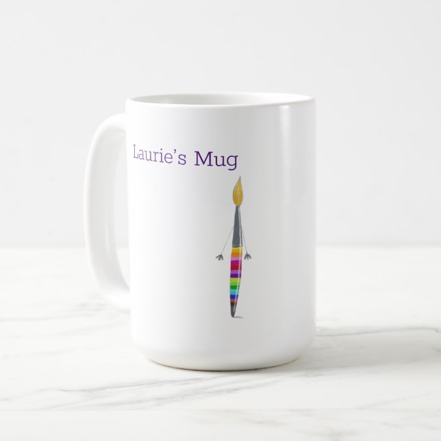 Mug With Paintbrush Customisable (Front Left)