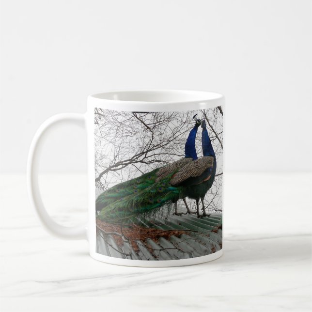 Mug with Peacock illustration (Left)