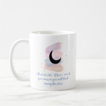 Mug with quote and pastel moon design 