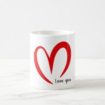 Mug with red Heart for Valentine's day