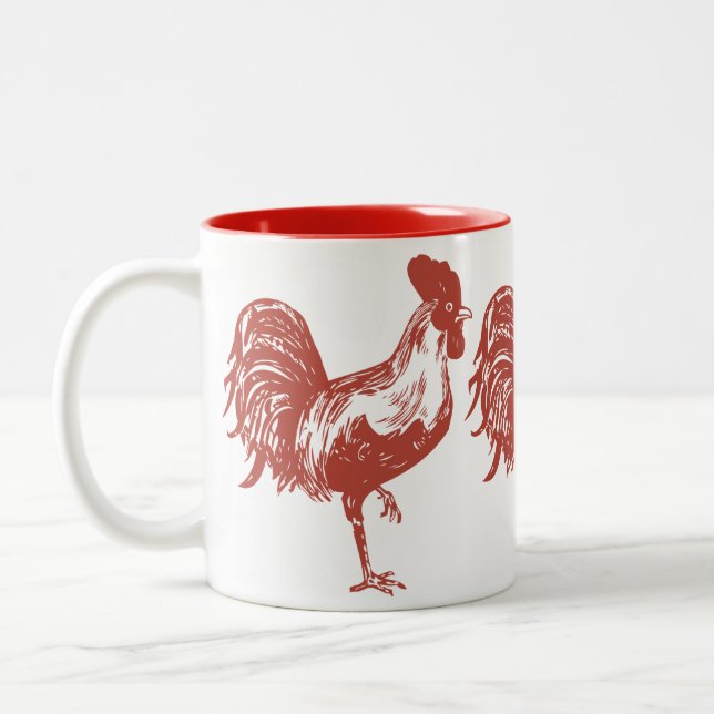 Mug with Red Rooster (Left)