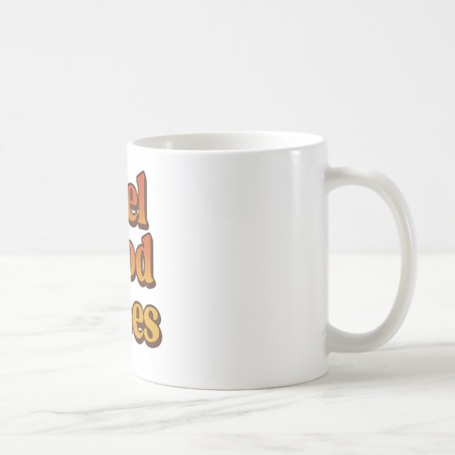 Mug with retro phrase Feel good vibes (Right)