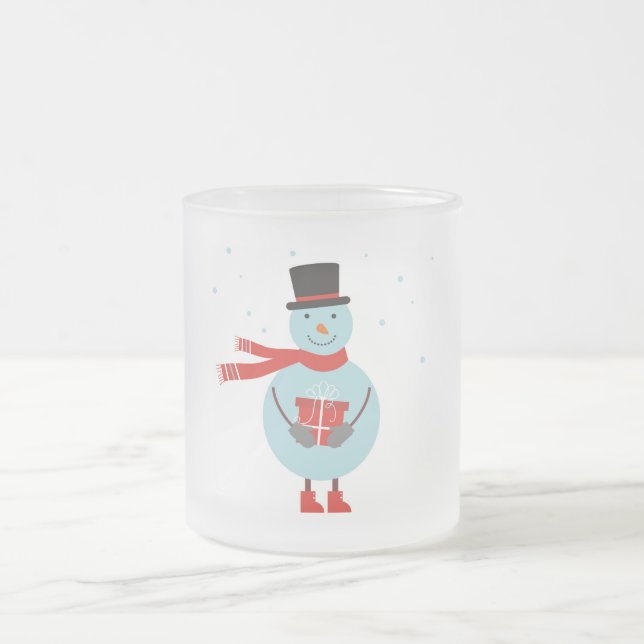 Mug with snowman. Christmas mug. (Center)