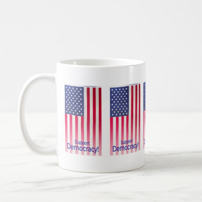 Mug with "Support Democracy" Flag message (Left)